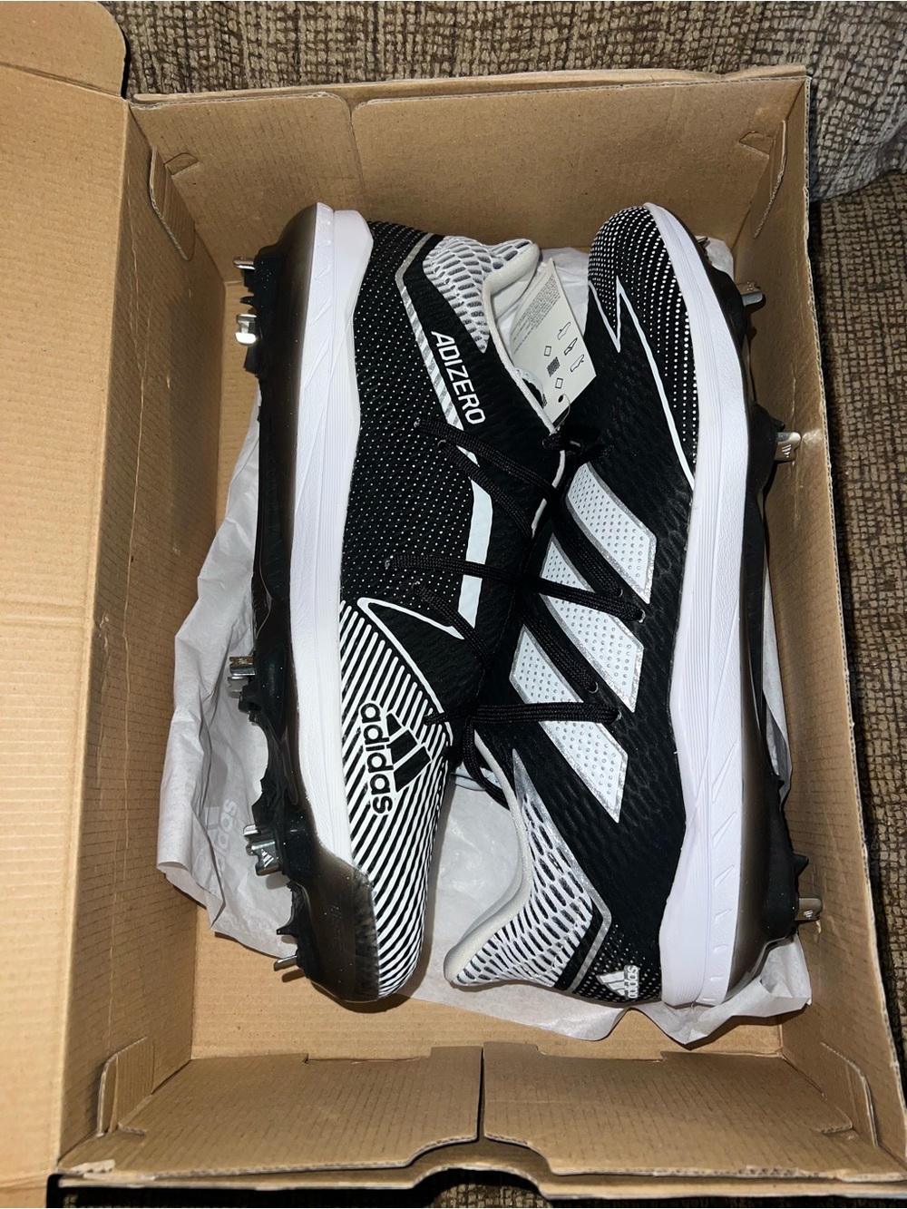 Adidas Adizero Afterburner 7 Men's Black/White Baseball Cleats